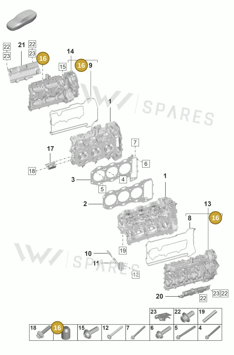 PAF008304 — Porsche 911 (2020-2022) diagram p53103000, position 16