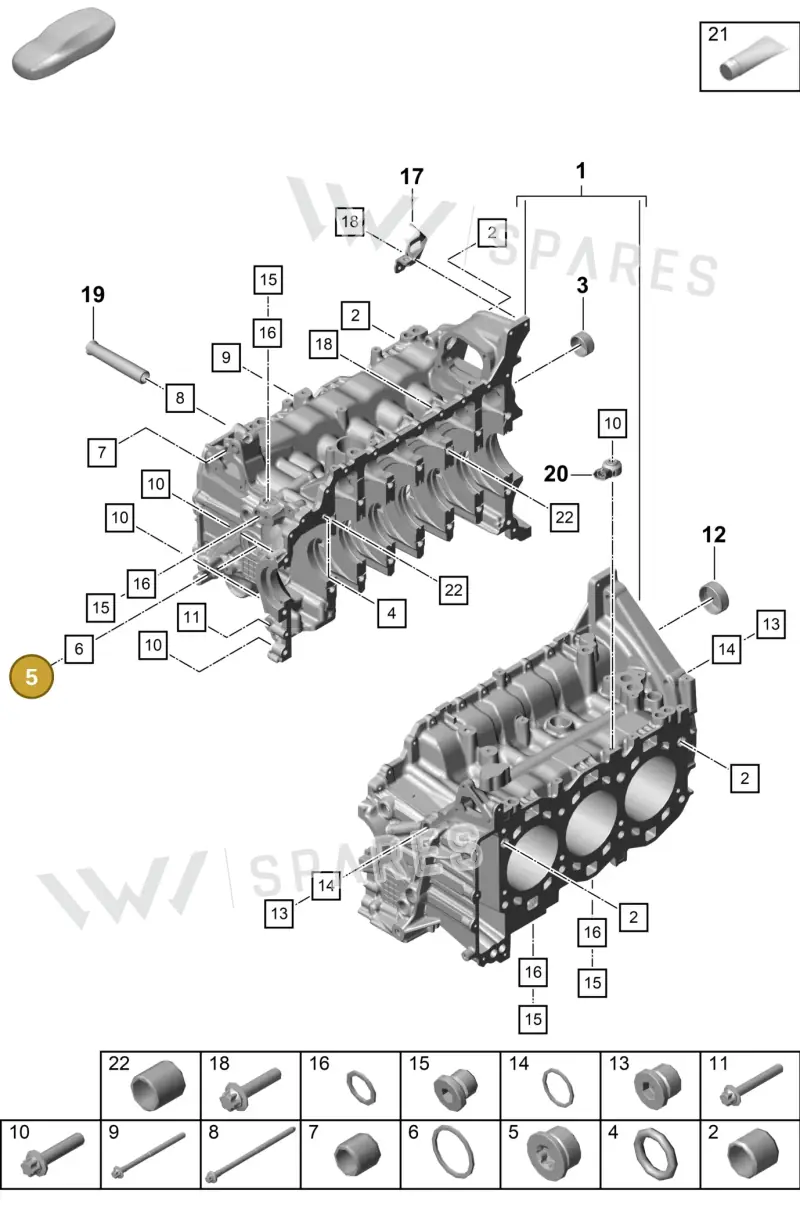 PAF008311 — Porsche Boxster Spyder (2019-2020) diagram p54101100, position 5