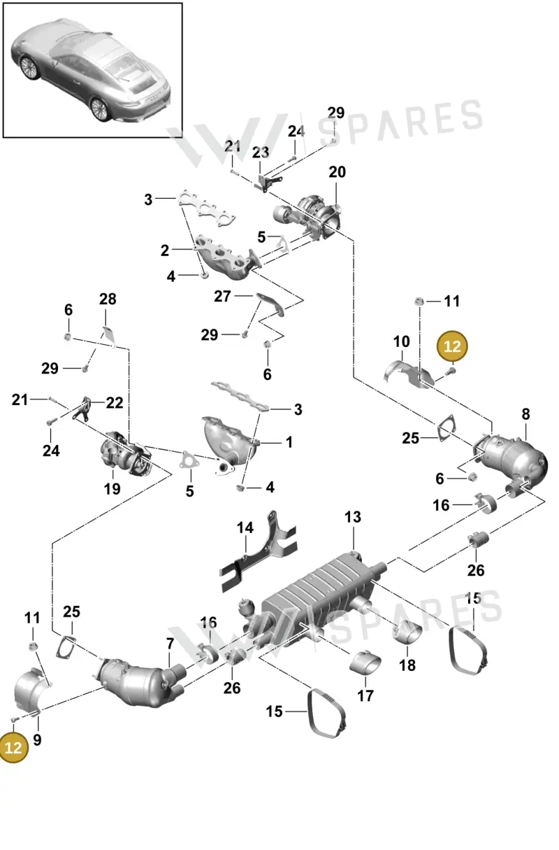 PAF008313 — Porsche 911 (2016-2019) diagram p47202002, position 12