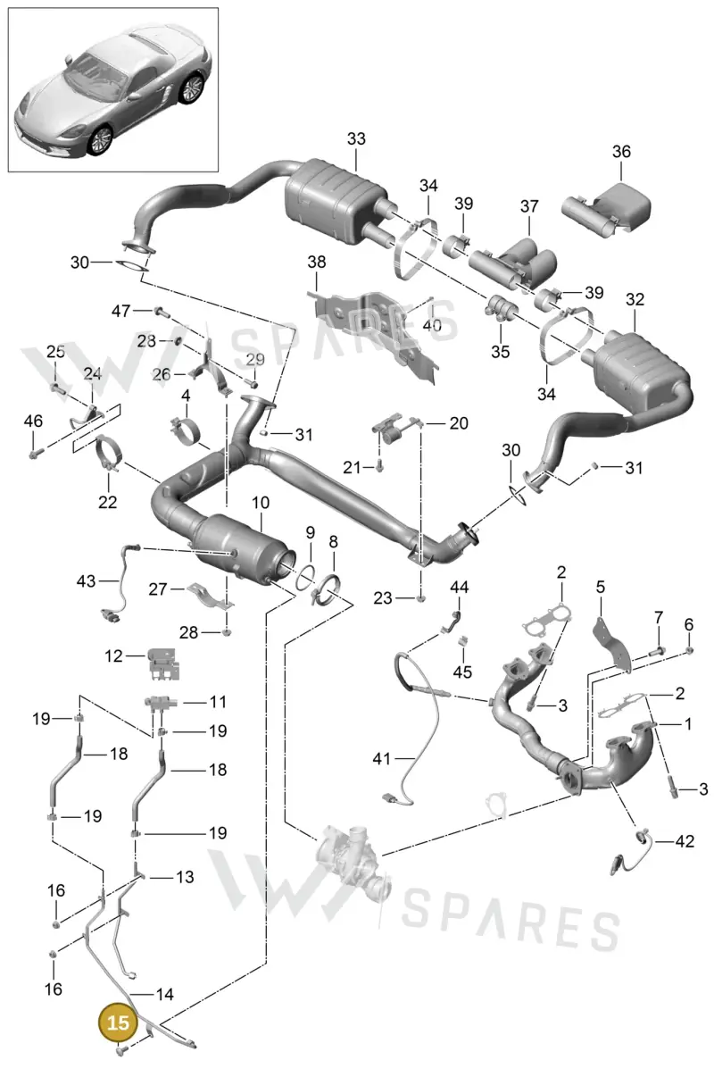 PAF008313 — Porsche Boxster (2016-2019) diagram p48000001, position 15