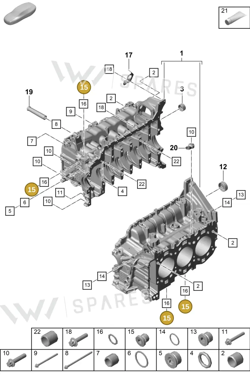 PAF008319 — Porsche Boxster Spyder (2019-2020) diagram p54101100, position 15