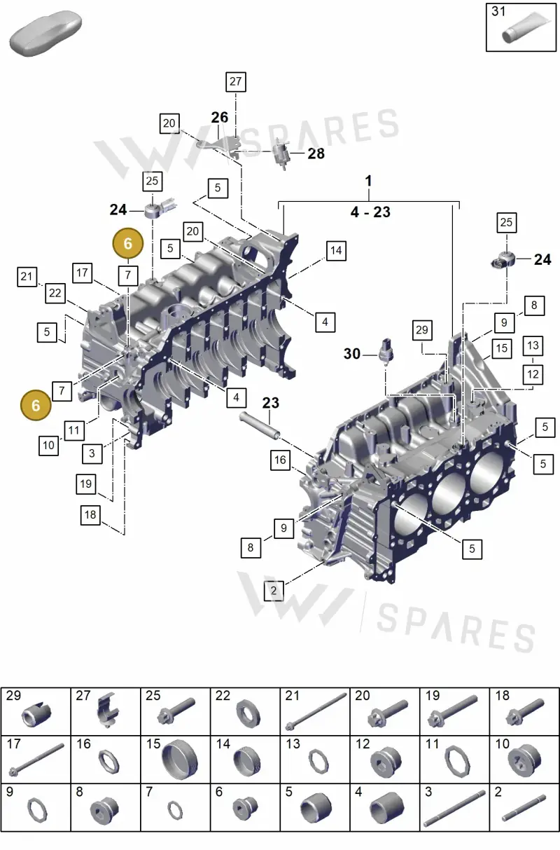 PAF008319 — Porsche 911 (2021-2022) diagram p59101100, position 6