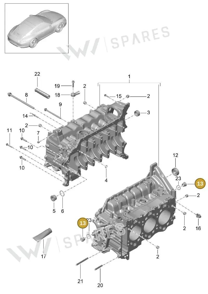 PAF008323 — Porsche 991 Carrera 4 (2011-2016) diagram p38101005, position 13