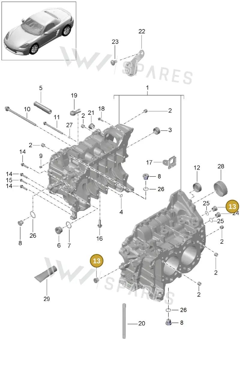 PAF008323 — Porsche Boxster (2016-2019) diagram p48101005, position 13