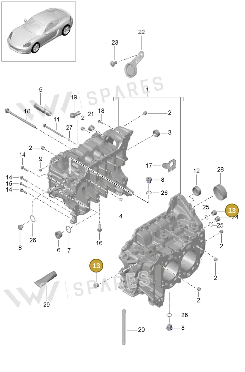 PAF008323 — Porsche Cayman (2016-2019) diagram p50101005, position 13