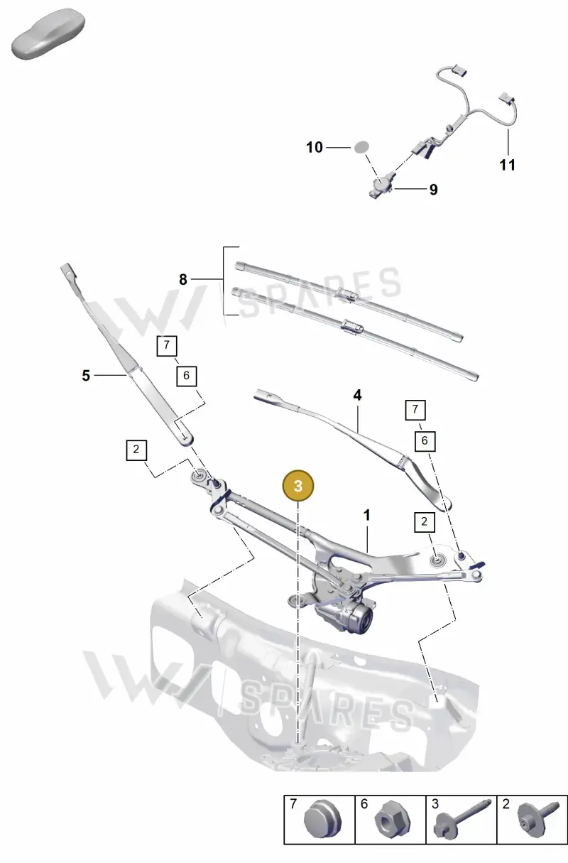 PAF008333 — Porsche 911 (2024-2025) diagram p53904000, position 3
