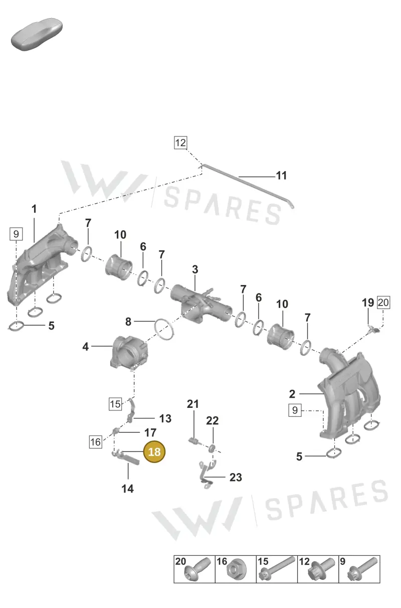 PAF008344 — Porsche 911 (2018-2024) diagram p53107100, position 18