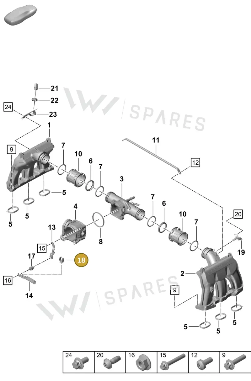 PAF008344 — Porsche 911 (2020-2022) diagram p57107100, position 18