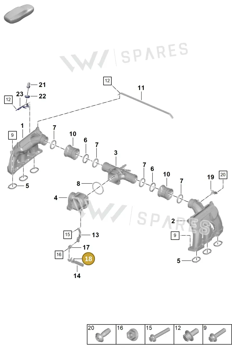 PAF008344 — Porsche 911 (2024-2025) diagram p63107100, position 18