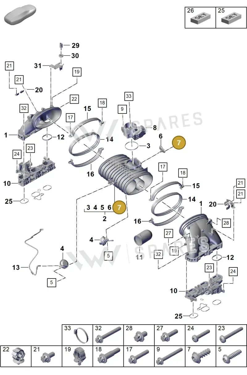 PAF008356 — Porsche Boxster Spyder (2019-2020) diagram p55107105, position 7