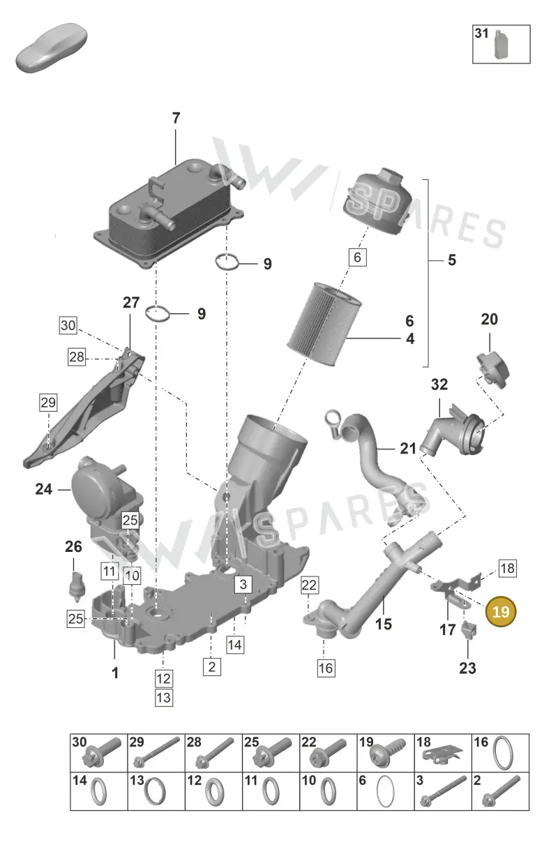 PAF00835800 — Porsche 911 (2018-2024) diagram p53104100, position 19