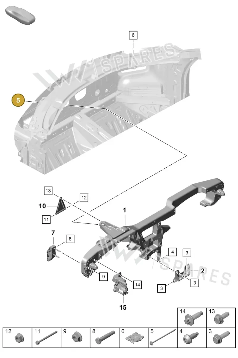 PAF008407A — Porsche Boxster Spyder (2019-2020) diagram p55809150, position 5