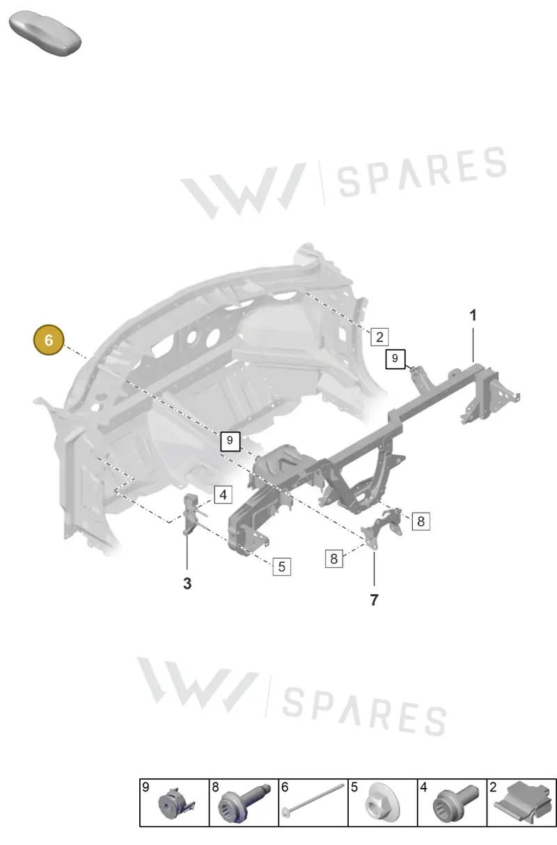 PAF008407A — Porsche 911 (2020-2022) diagram p57809200, position 6