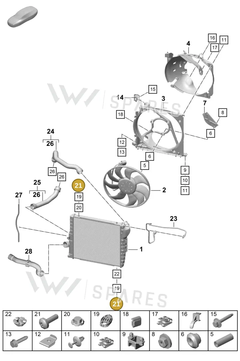 PAF008438 — Porsche Boxster Spyder (2019-2020) diagram p55105200, position 21