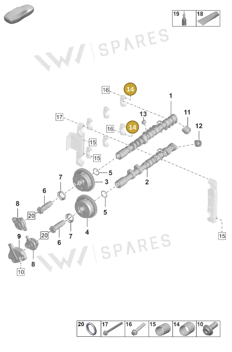 PAF008462 — Porsche 911 (2020-2022) diagram p53103100, position 14