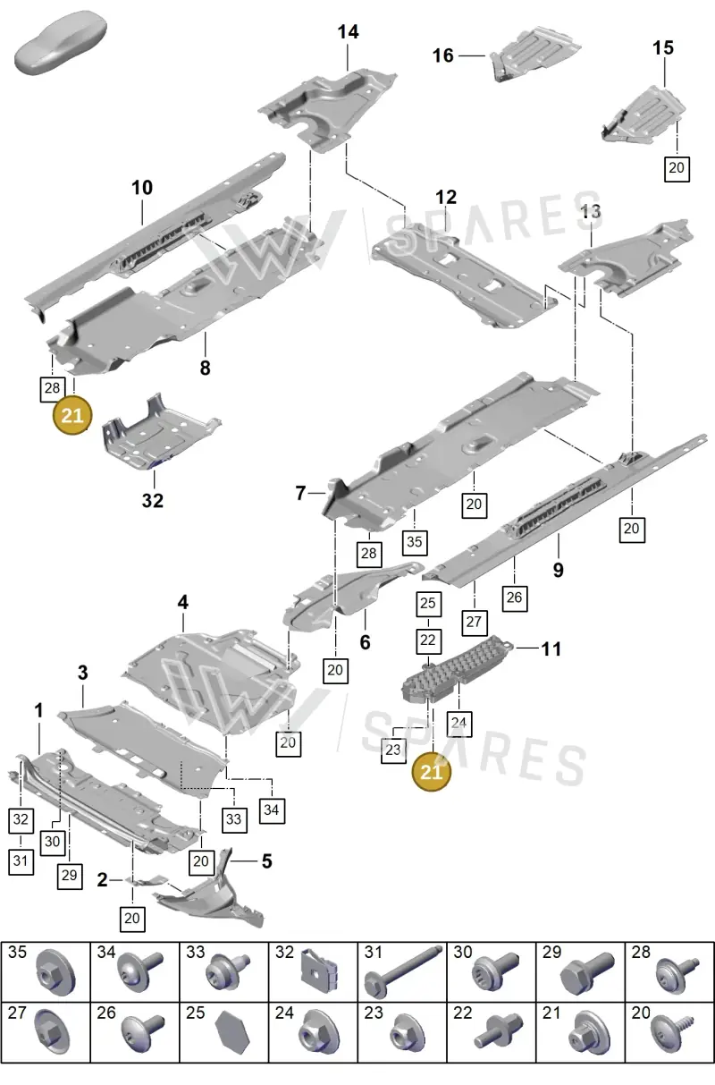 PAF008489 — Porsche Cayenne Coupe (2023-2023) diagram p60801700, position 21