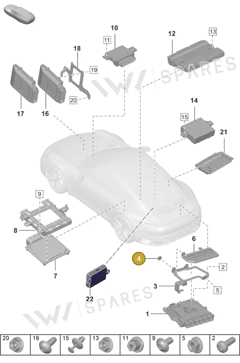 PAF008497 — Porsche 911 (2018-2024) diagram p53901030, position 4
