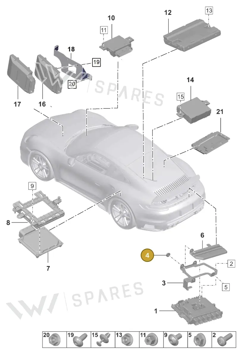 PAF008497 — Porsche 911 (2020-2022) diagram p57901030, position 4