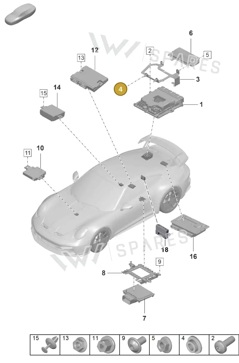 PAF008497 — Porsche 911 (2021-2022) diagram p59901030, position 4