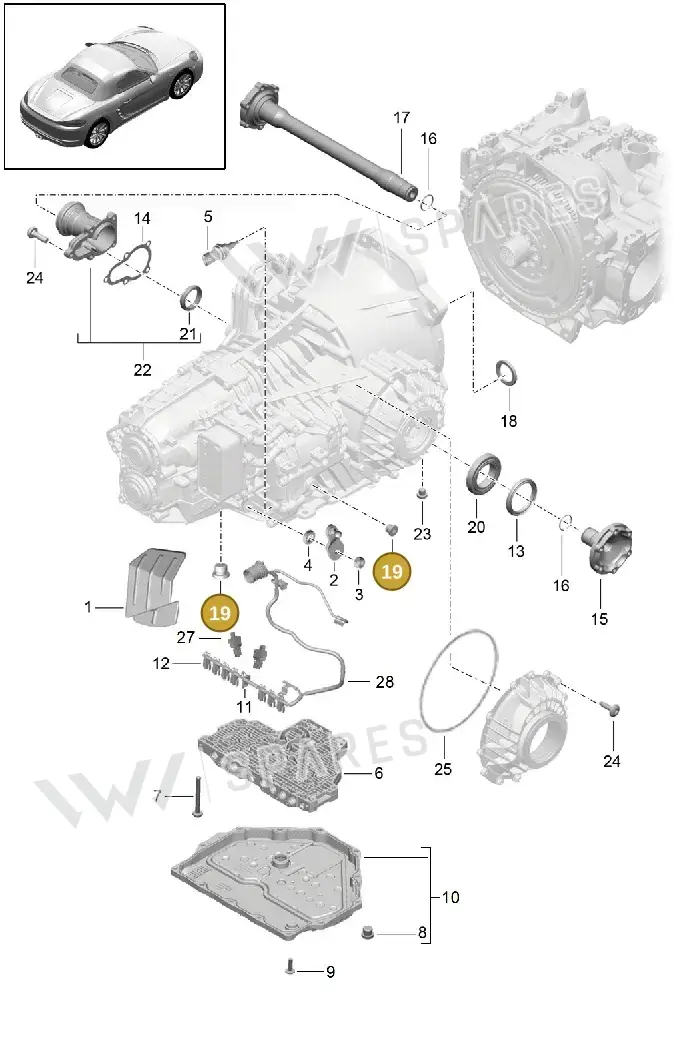 PAF008528 — Porsche Boxster (2016-2019) diagram p48320005, position 19