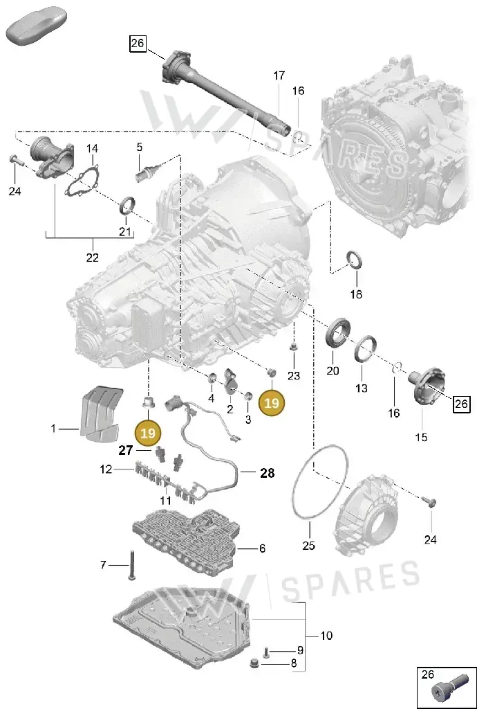 PAF008528 — Porsche Boxster Spyder (2019-2020) diagram p54320050, position 19