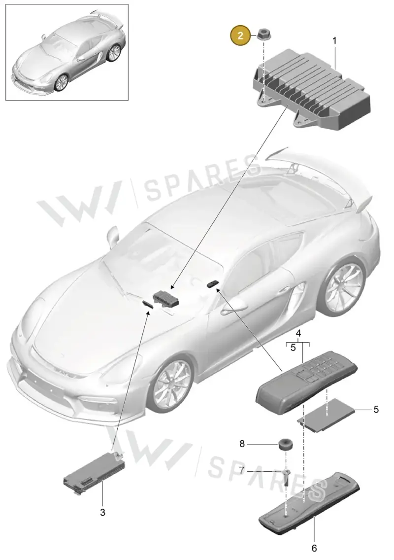 PAF008573 — Porsche Cayman GT4 (2015-2016) diagram p45911010, position 2