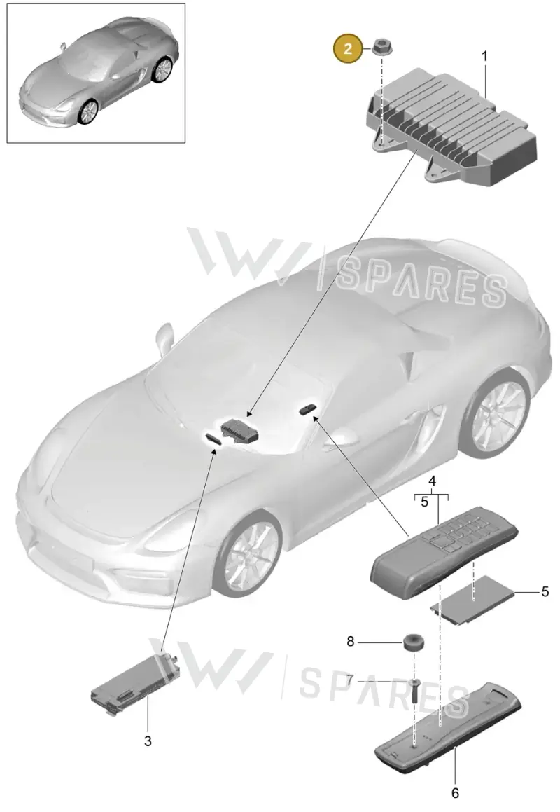 PAF008573 — Porsche Boxster Spyder (2015-2016) diagram p46911010, position 2