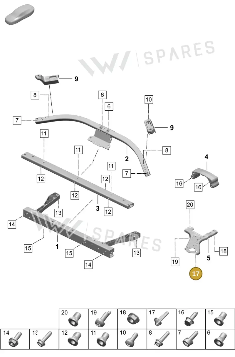 PAF008584 — Porsche Taycan Sport Turismo (2023-2025) diagram p64801150, position 17