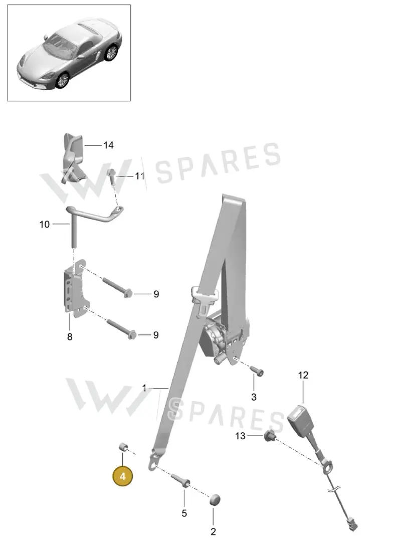 PAF008626 — Porsche Boxster (2016-2019) diagram p48812000, position 4