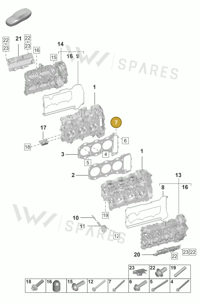 PAF008647 — Porsche 911 (2020-2022) diagram p53103000, position 7