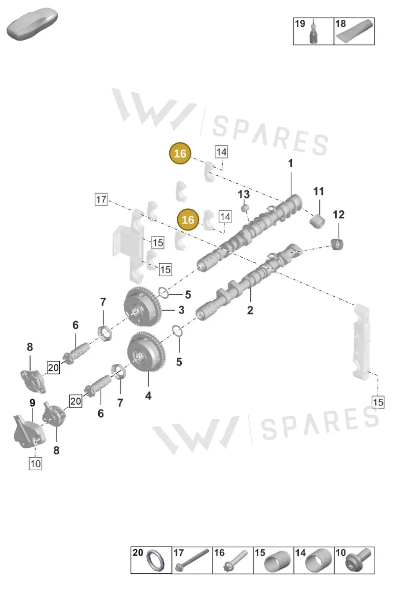 PAF008652 — Porsche 911 (2020-2022) diagram p53103100, position 16