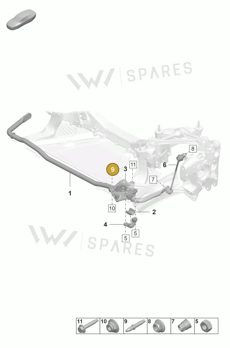 PAF008654 — Porsche 911 (2021-2022) diagram p59502100, position 9