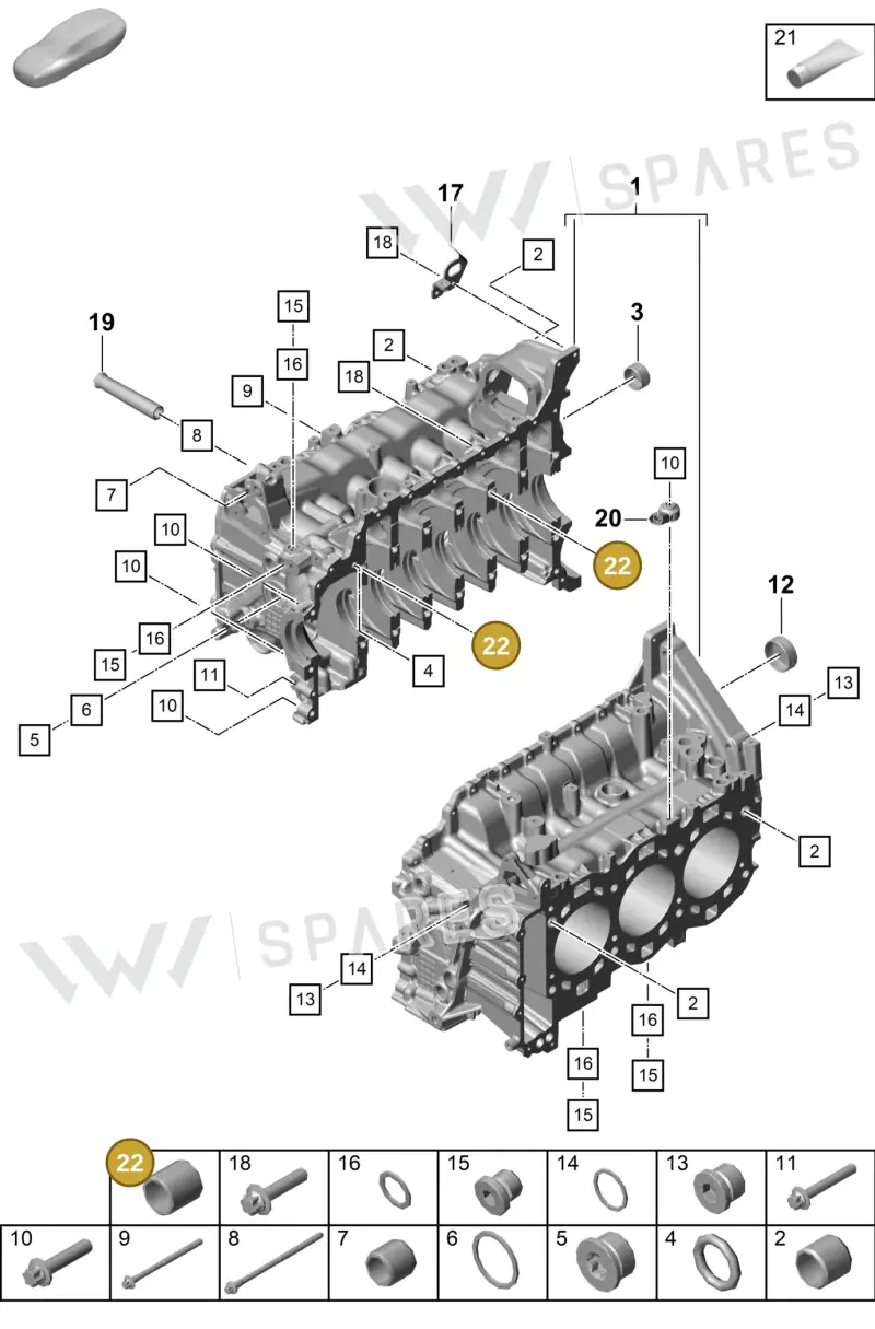 PAF008668 — Porsche Boxster Spyder (2019-2020) diagram p54101100, position 22