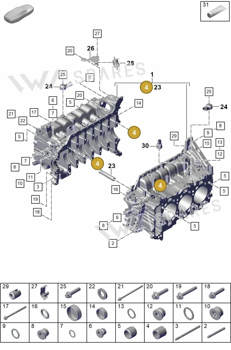 PAF008668 — Porsche 911 (2021-2022) diagram p59101100, position 4