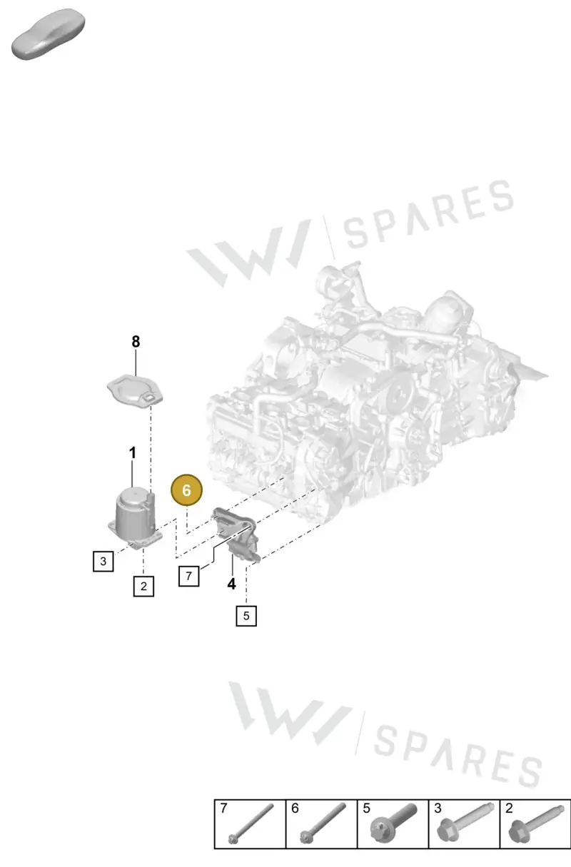 PAF008684 — Porsche 911 (2020-2022) diagram p57109000, position 6