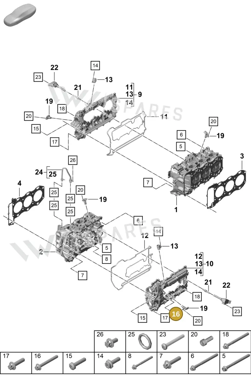 PAF00868500 — Porsche Boxster Spyder (2019-2020) diagram p55103000, position 16