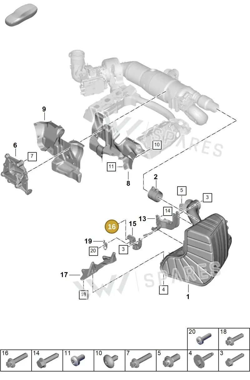 PAF008701 — Porsche 911 (2024-2025) diagram p63202310, position 16