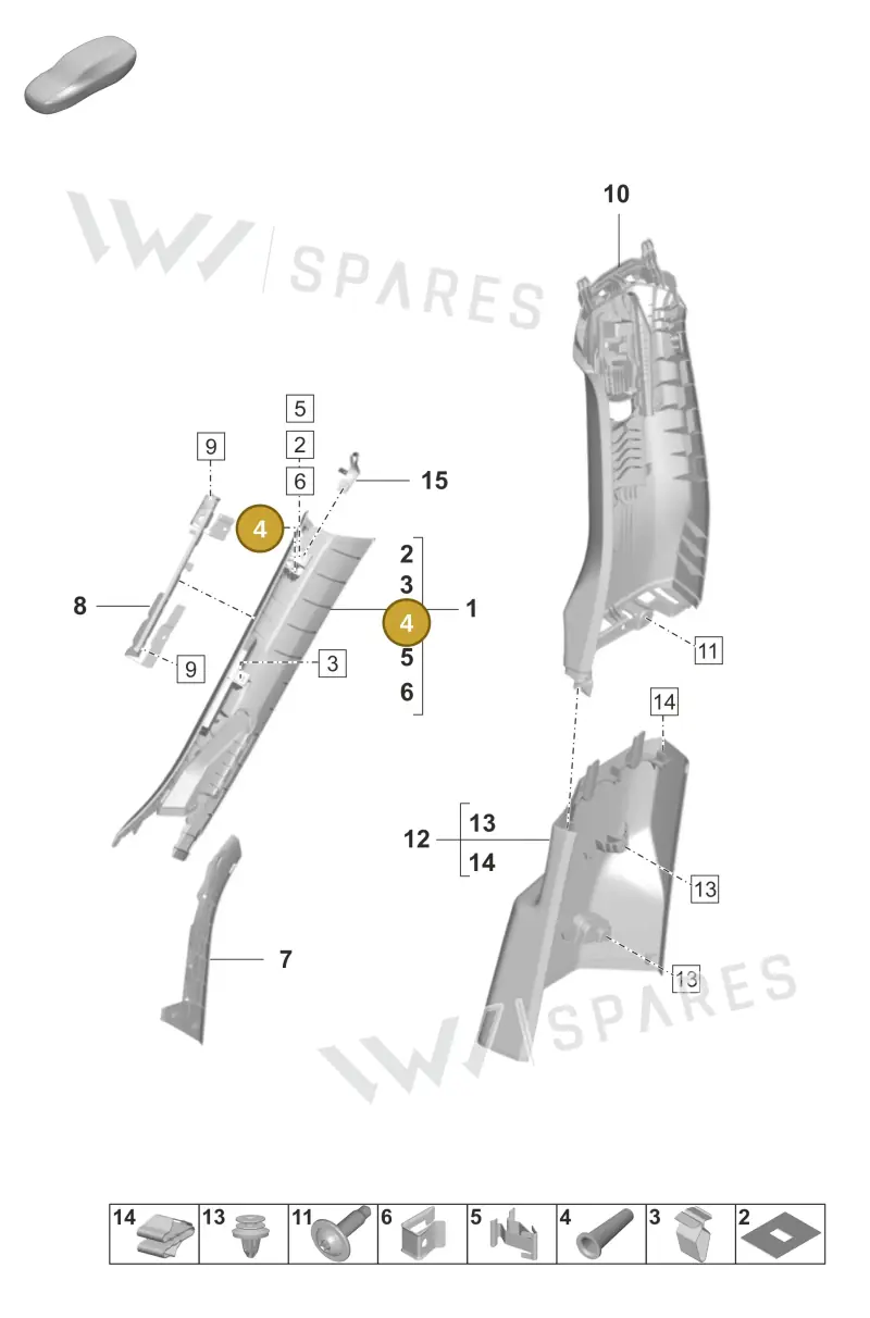 PAF008713 — Porsche Taycan Sport Turismo (2023-2025) diagram p56807200, position 4
