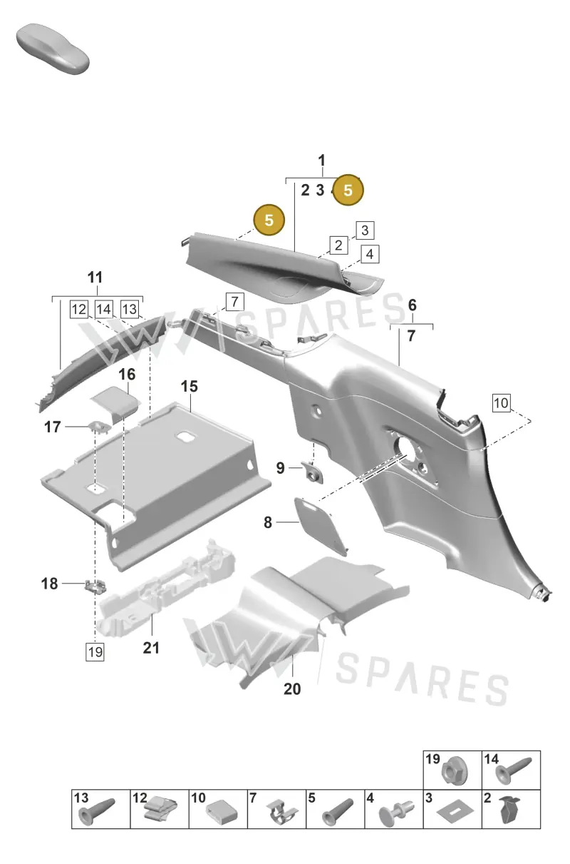 PAF008713 — Porsche 911 (2021-2022) diagram p59807250, position 5