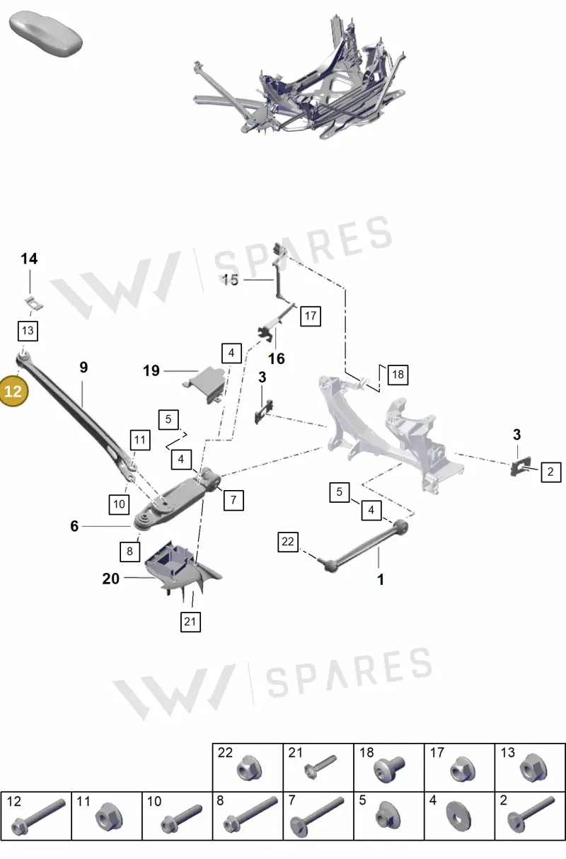 PAF008735 — Porsche Boxster Spyder (2019-2020) diagram p55501020, position 12