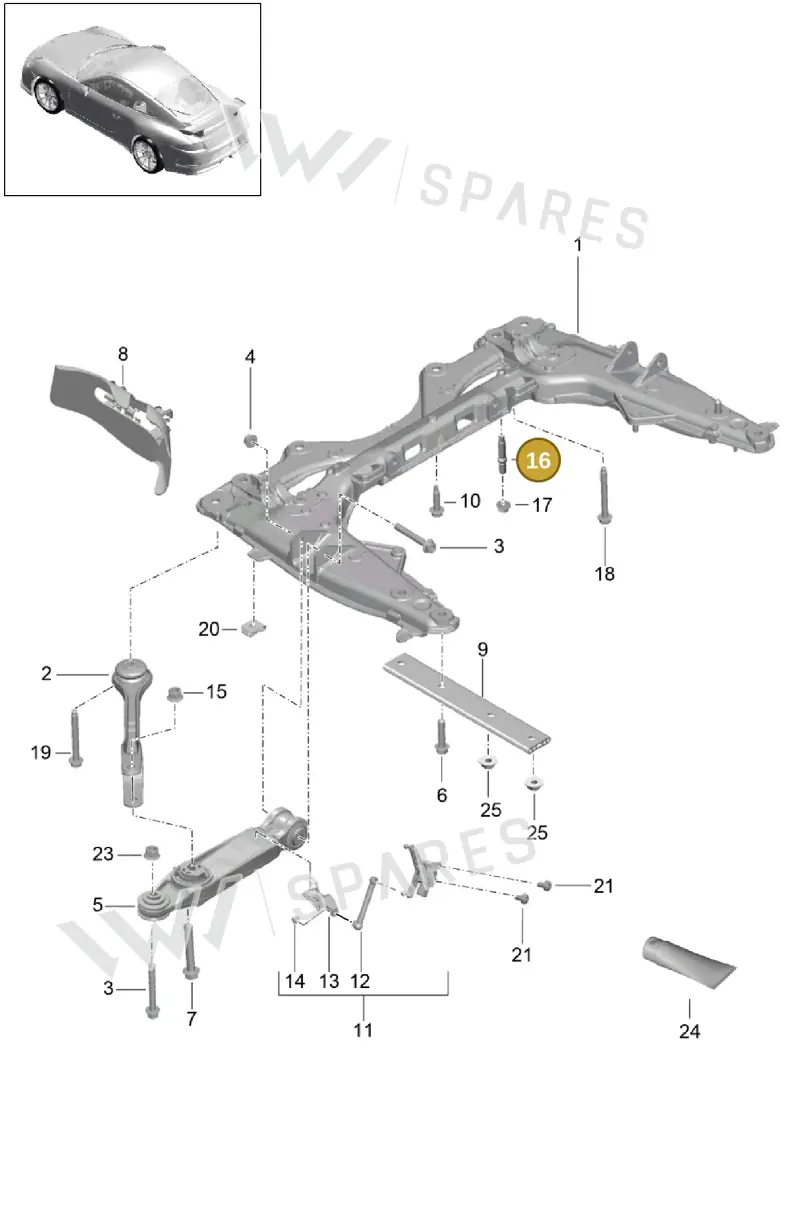 PAF008737 — Porsche 911 (2013-2020) diagram p41401000, position 16