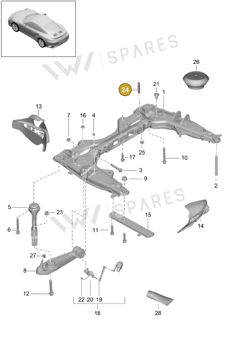 PAF008737 — Porsche GT2 RS Clubsport (2013-2020) diagram p42401000, position 24