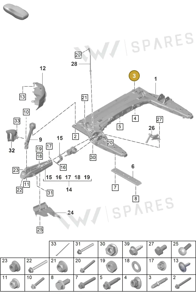 PAF008737 — Porsche 911 (2021-2022) diagram p59401000, position 3