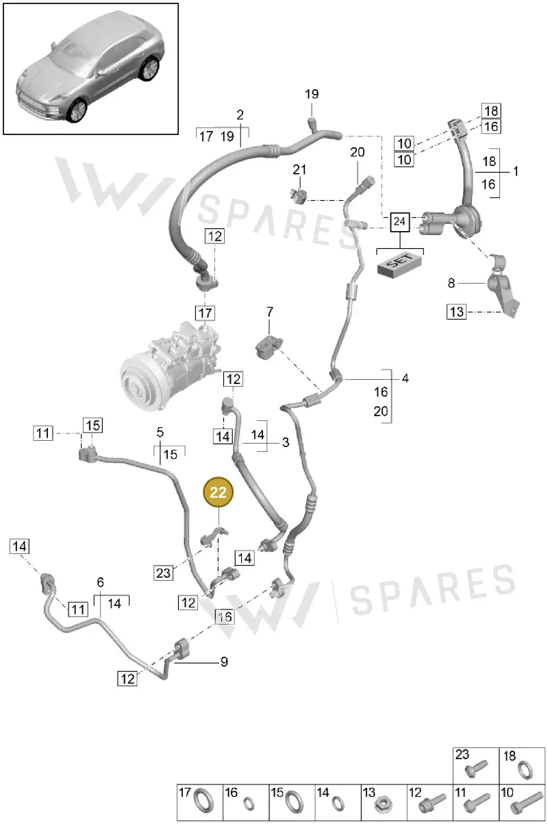 PAF008745 — Porsche Macan (2018-2022) diagram p52814500, position 22