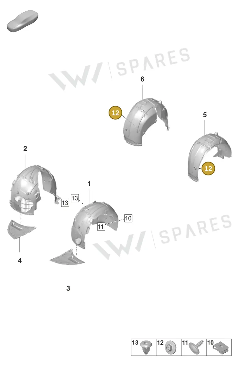 PAF008768 — Porsche Taycan Sport Turismo (2019-2024) diagram p56801900, position 12