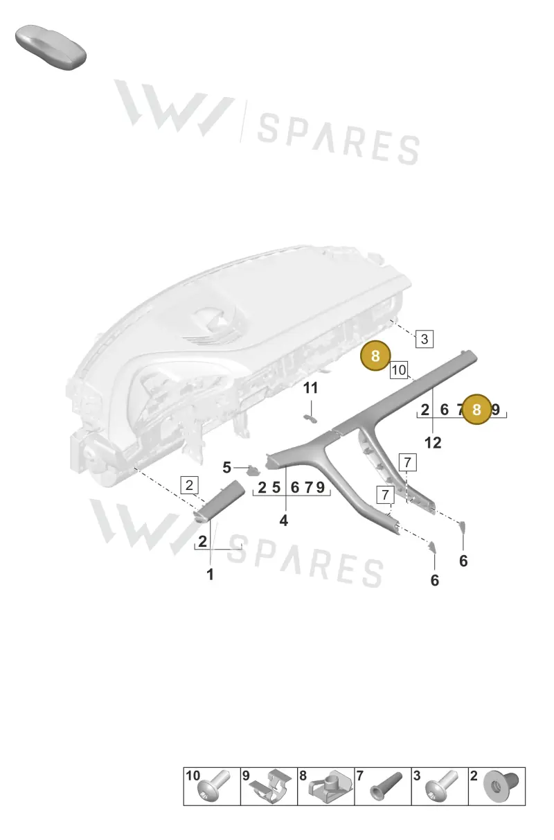 PAF008790 — Porsche Taycan Sport Turismo (2023-2025) diagram p56809060, position 8