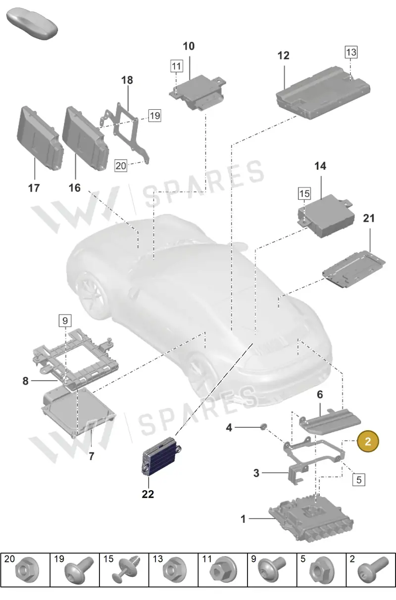 PAF008922 — Porsche 911 (2018-2024) diagram p53901030, position 2