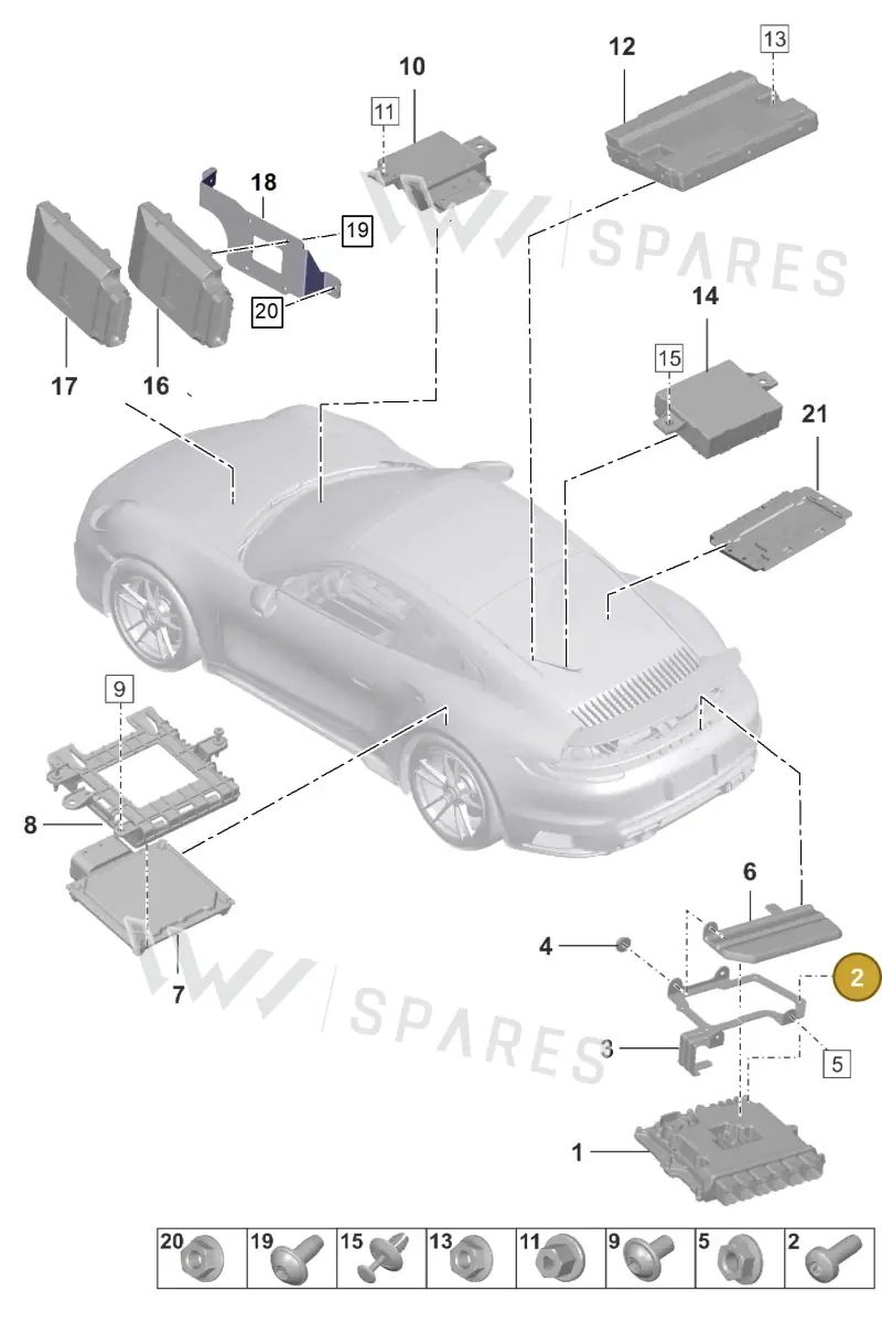 PAF008922 — Porsche 911 (2020-2022) diagram p57901030, position 2