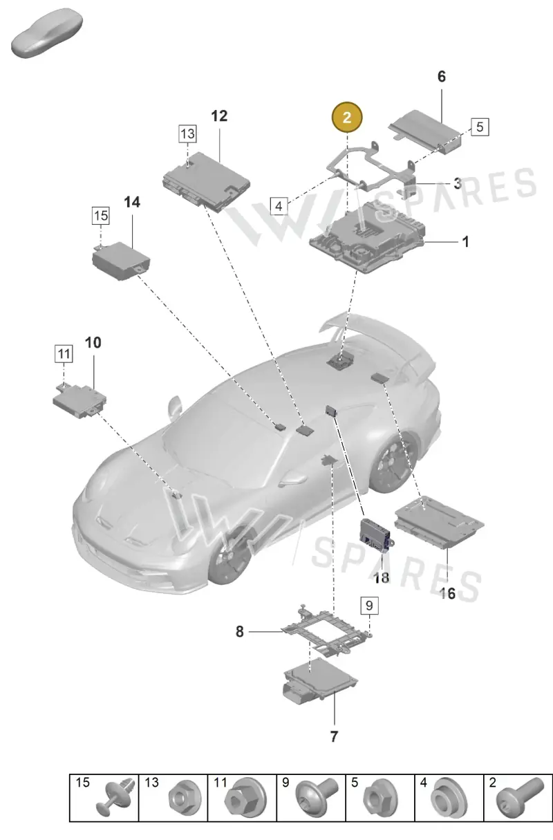 PAF008922 — Porsche 911 (2021-2022) diagram p59901030, position 2