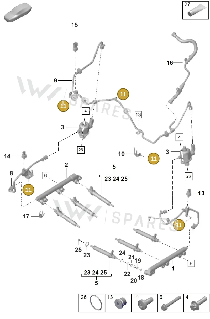 PAF008923 — Porsche 911 (2020-2022) diagram p53107000, position 11